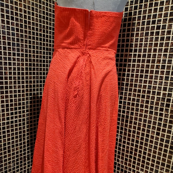 Vintage Red Strapless Midi Dress - Picture 2 of 3